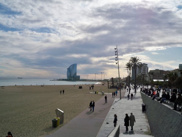 Barcelona waterfront and beach