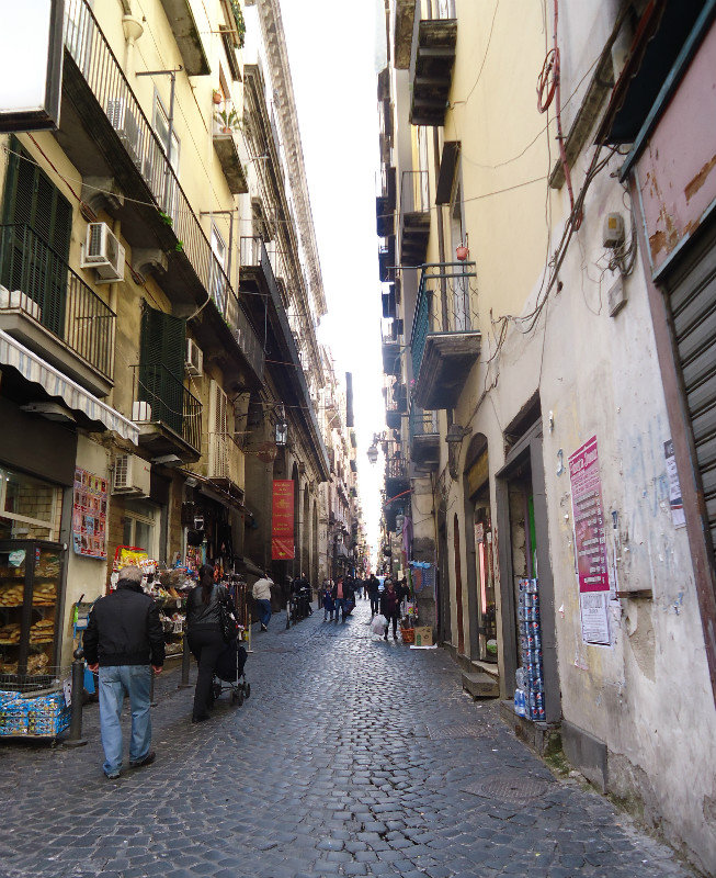 Heading up Via Dei Tribunali,Old City Naples