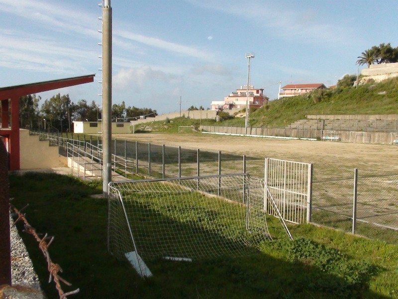 Local football stadium at Briatico minus grass