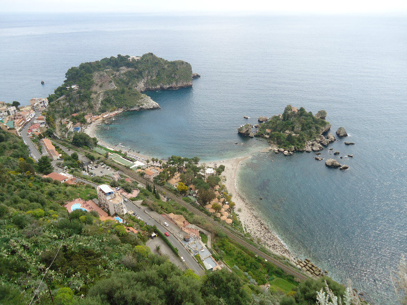 The view down to Isola Bella from Taormina