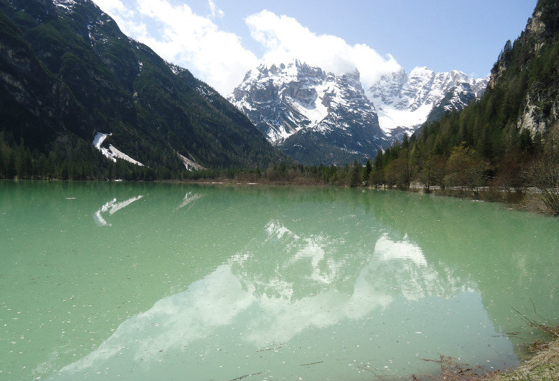 Glacial lake fed by snow melt