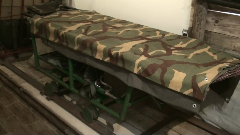 Stretcher on wheels used to transfer ill people who needed medical treatment