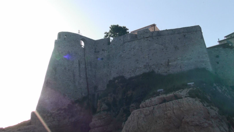 Old town fortress walls from fishing harbour,Ulcinj