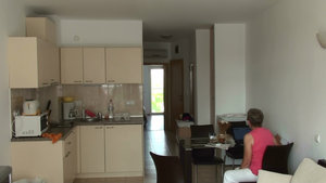Living room/kitchen of our apartment,Nesebar