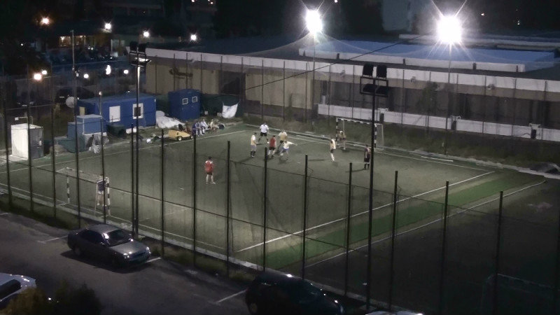 5 a side footbal on the new astro turf next to our hotel