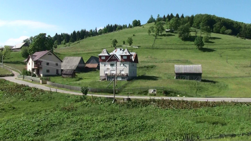Typical Transylvanian houses in a rural setting