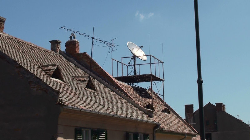 Special platform built to attach the Cable TV dish
