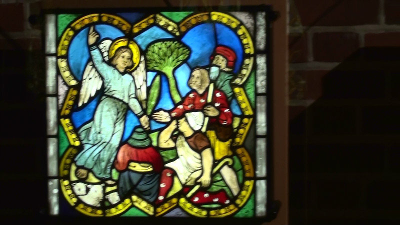 Example of stain glass windows retrieved from ruins
