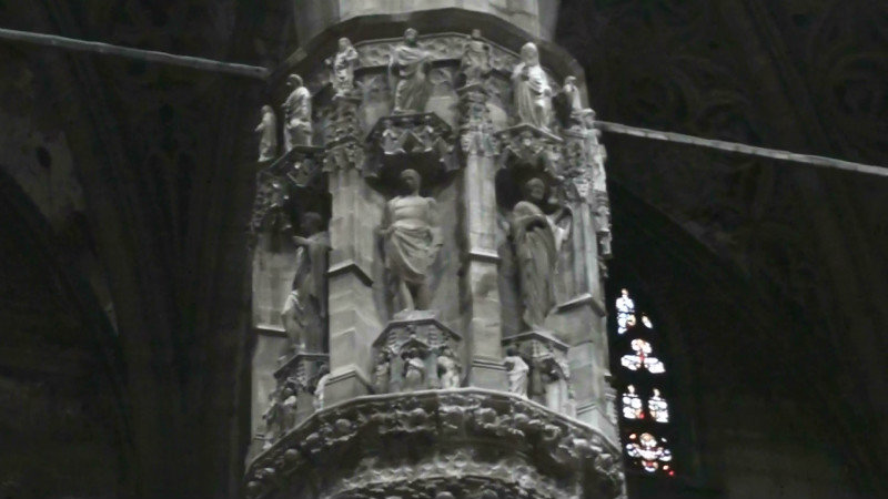 Statues on a column,Milan Duomo