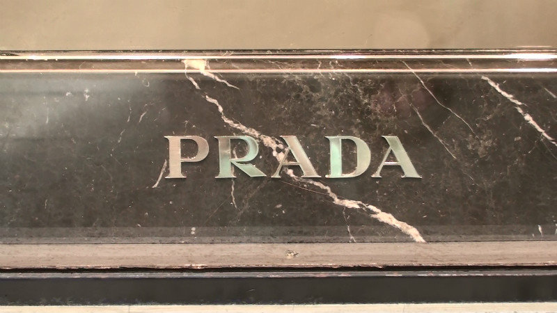 The Prada shoe shop was closed,Milan