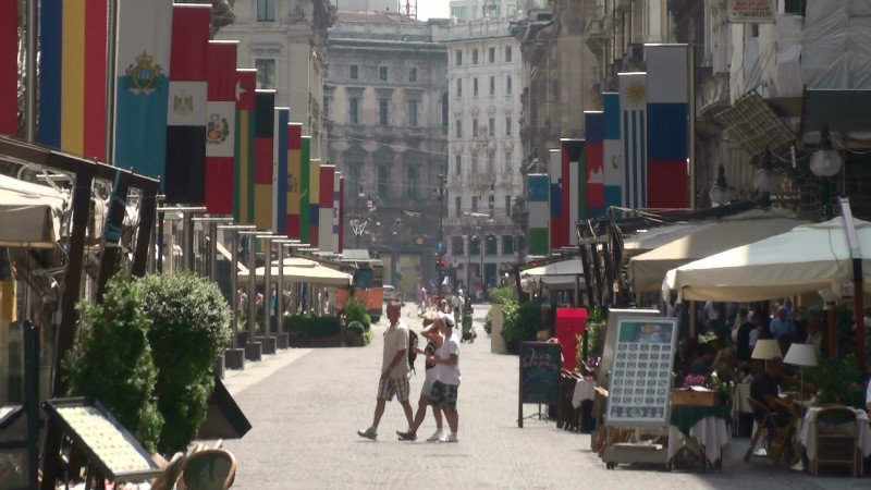 Street full of restaurants,Milan