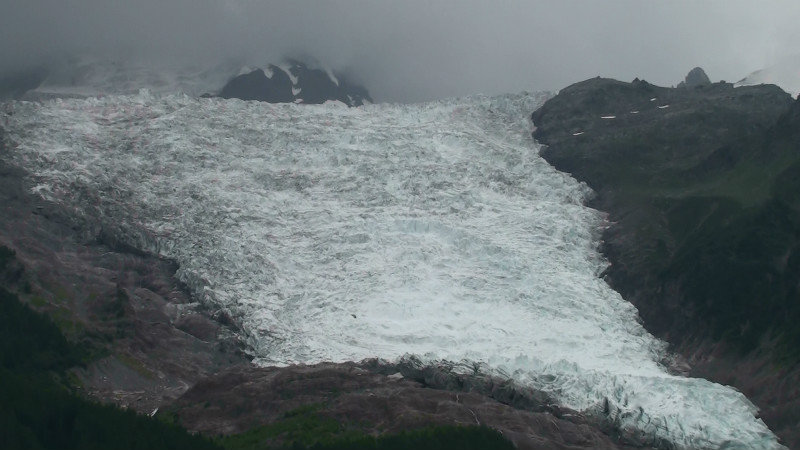 Another glacier tumbling down the mountain side