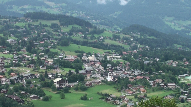 Across the valley to the village of Combloux