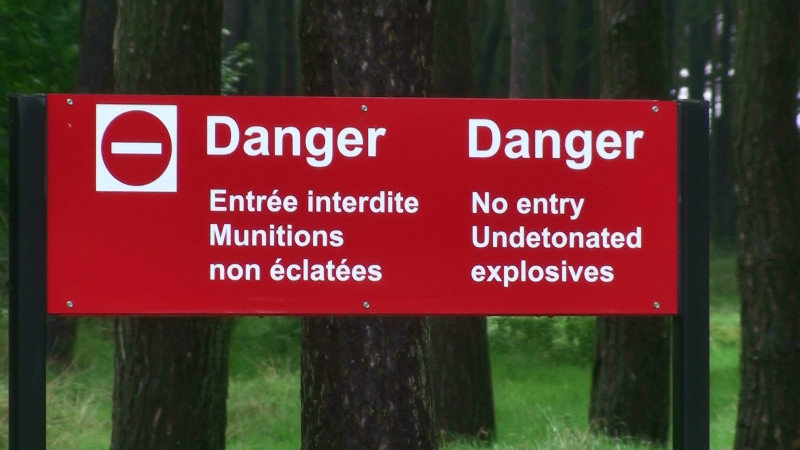 Warning signs at Vimy Ridge