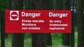 Warning signs at Vimy Ridge