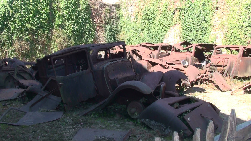 Cars left where they were burnt out