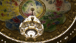 Decorated ceiling in the audiotorium Paris Opera House