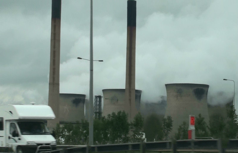 Power stations seemingly are everywhere along the A1 towards Leeds