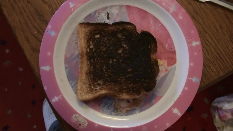 The offending piece of toast after the event