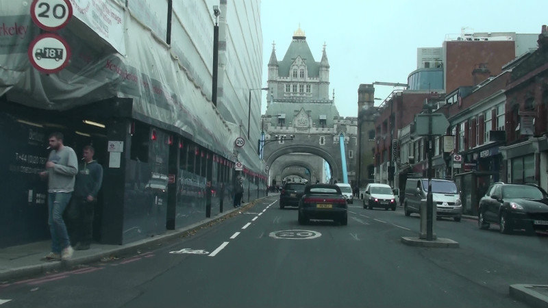 Approaching Tower Bridge and keeping clear of the Congestion Zone