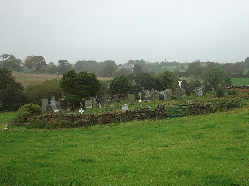 The cemetery at St Machains Well,from a distance becaue of an electric fence