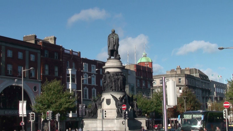 The O'Connell Monument at the bottom of O'Connell Street,Dublin