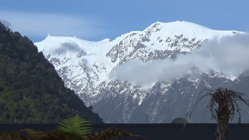 Our morning view from the motel at Franz Josef