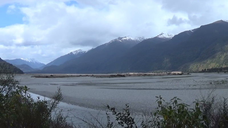 The confluence of the Haast and Landsborough Rivers