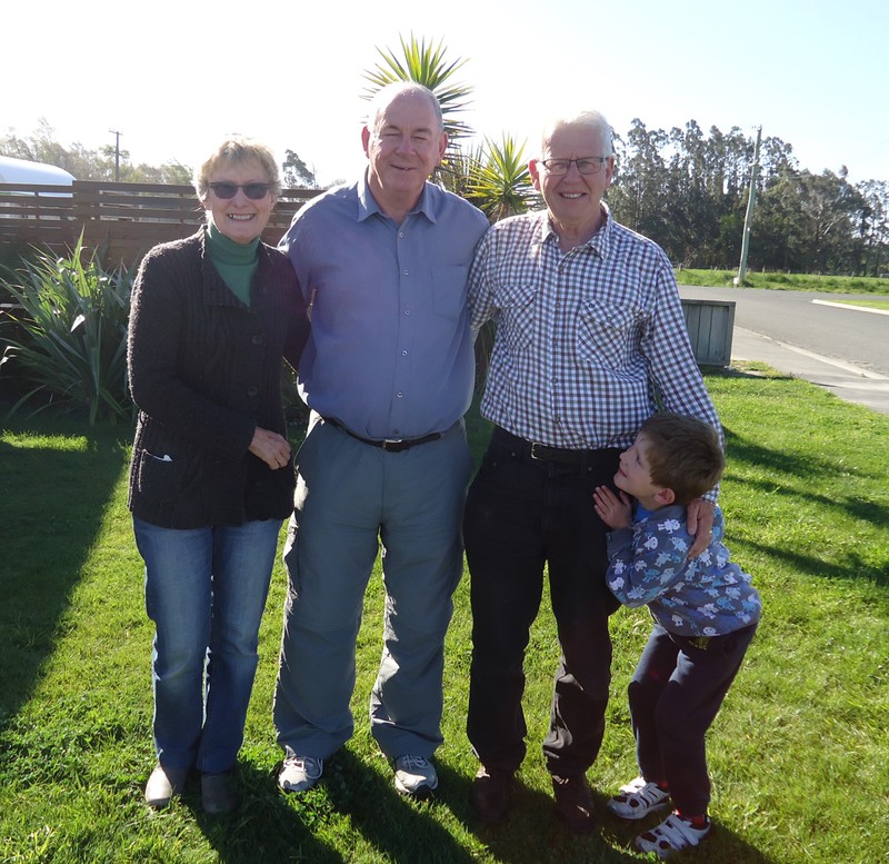 Robyn,me,cousin Peter and grandson at Tai Tapu