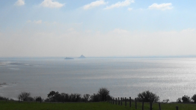 Mont-St-Michel in the hazy distance