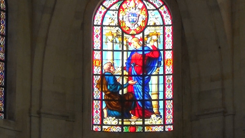 Stain glass,Cathedral St Louis,La Rochelle