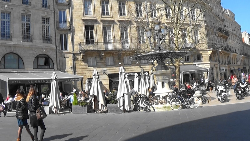 Lunch of crepes in the plaza,Bordeaux
