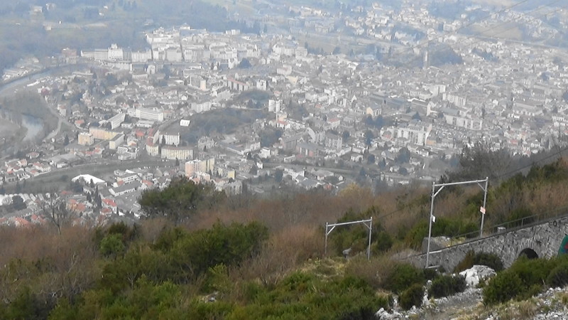 View over Lourdes from the top of the hill