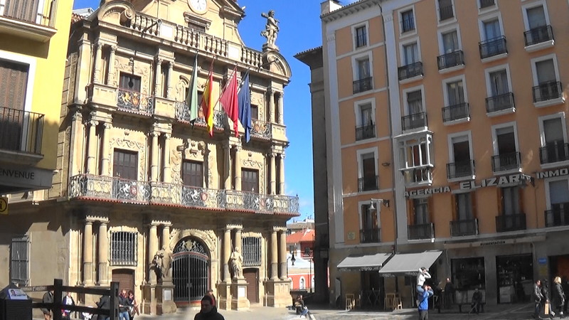The facade of the old city hall,Pamplona