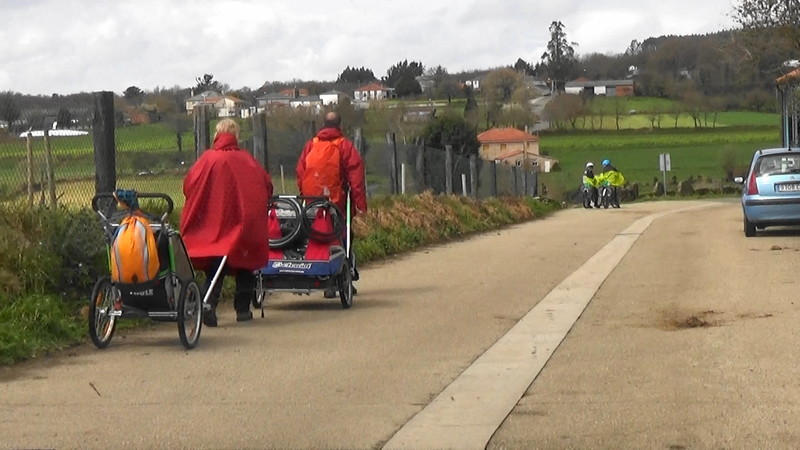 Pilgrims with carts on wheels !