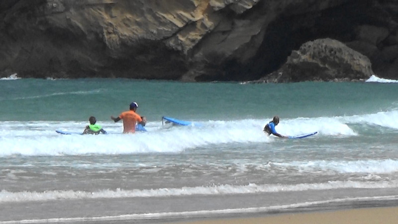 Surfers trying their luck near Aljezur