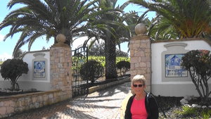 Gretchen outside Sir Cliff Richard's winery