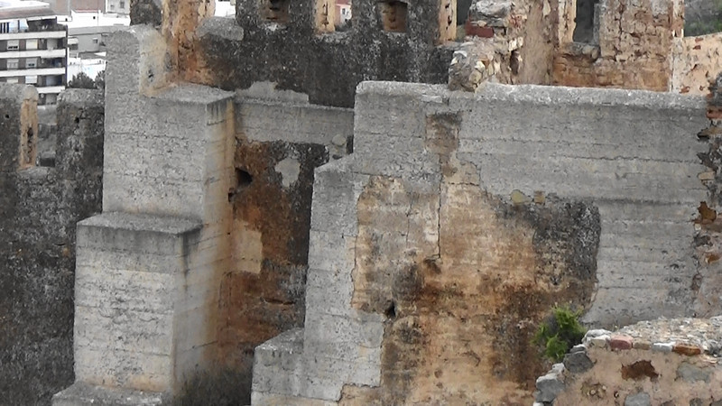 Example of the renewed wall vs the original,Citadel