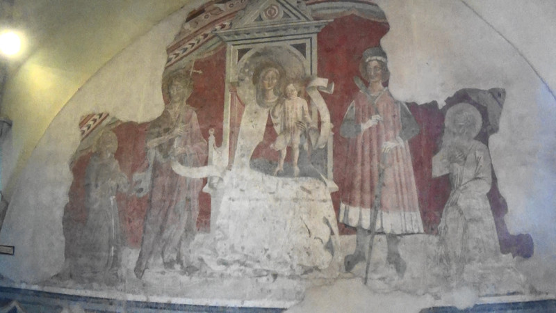 An uncovered frescoe,Poppi Castle