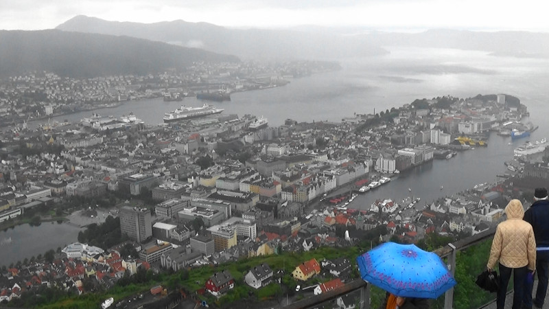 Rain about to arrive and view over Bergen