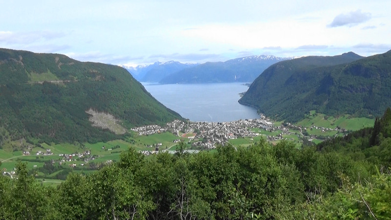 View down to Vik and Sognefjord