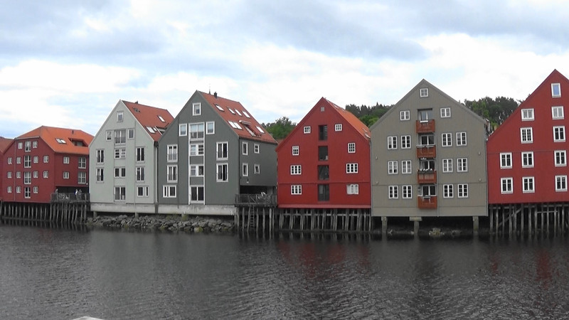 Houses on the Nidelva River,Trondheim