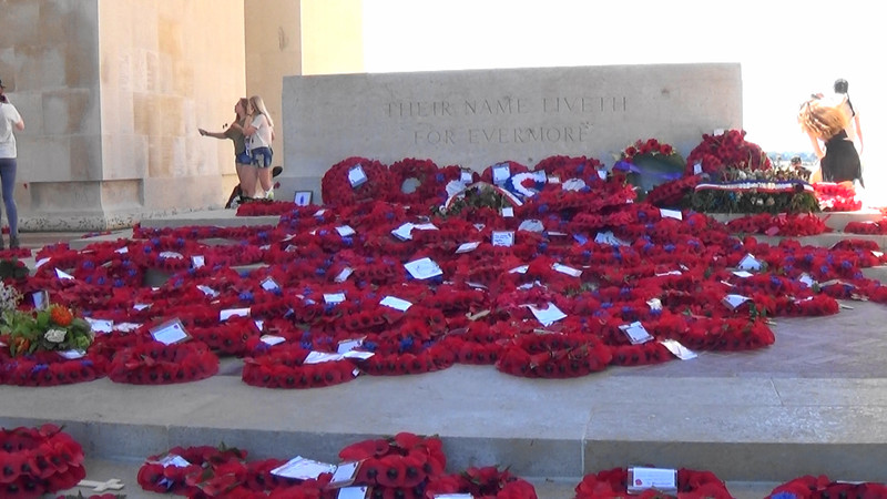 Wreaths from recent ceremony ,Thiepval Memorial,France