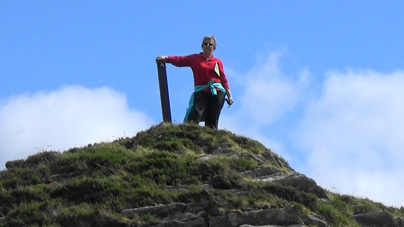 She did it,top of Knockfeehane,300metres above sea level