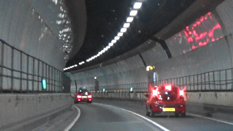 Free flow traffic in the tunnel