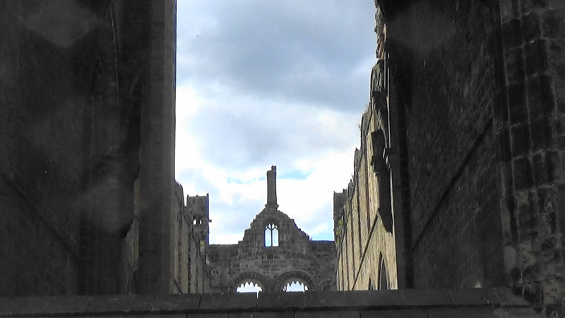 Looking through the great window Kirkstall Abbey