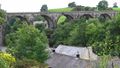 Over the roofs of houses to the rail viaduct,Ingleton