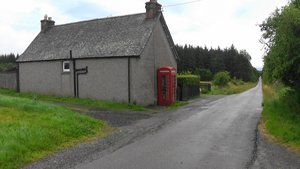 The 'centre'of Knockbain.The red phone box gives the location away.