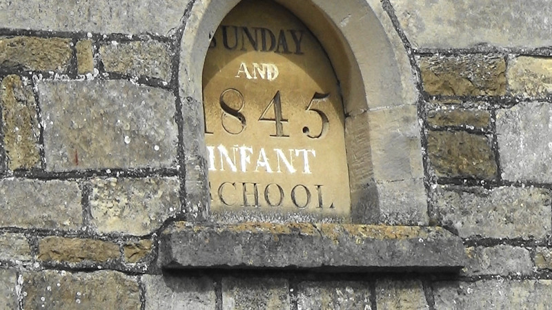 The Sunday School from 1845 when the Grimes family lived in this row of terraced houses.