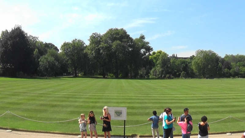 You would get many croquet lawns in at the back of the Palace